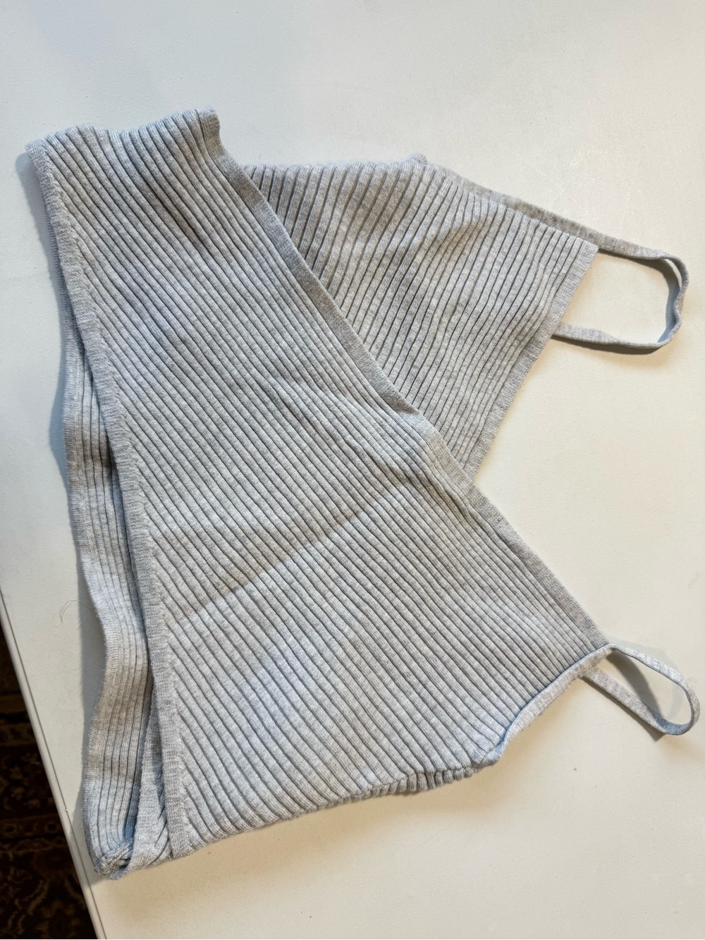 Ribbed Light Gray crop top - Women Tops